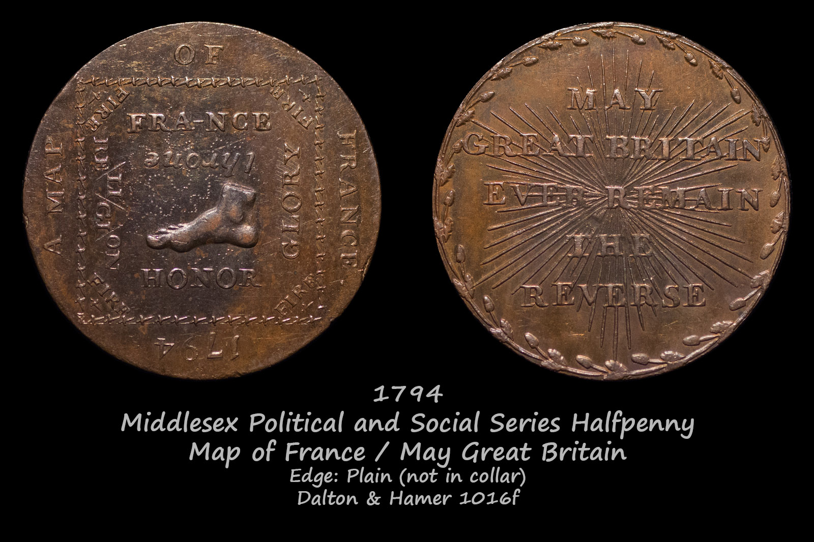 Middlesex Political and Social Series Halfpenny D&H1016f